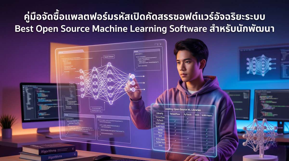 คู่มือจัดซื้อแพลตฟอร์มรหัสเปิดคัดสรรซอฟต์แวร์อัจฉริยะระบบ Best Open Source Machine Learning Software สำหรับนักพัฒนา